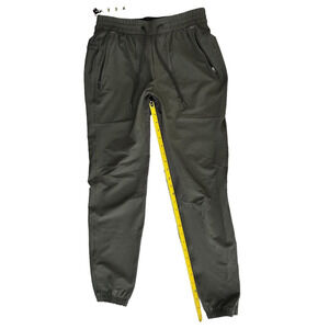 Lululemon Tapered Jogger Pants Size S Gray Mens Drawstring Waist Zip Pockets
